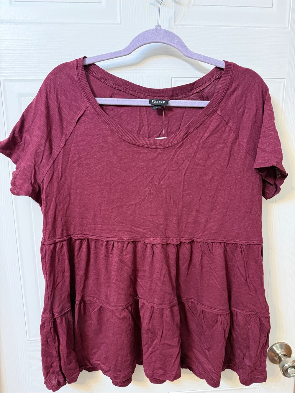 torrid Tiered Raglan Top - Zinfandel